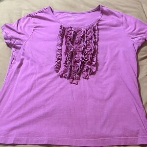 Van Heusen mauve Ruffle Front Short Sleeve Tee